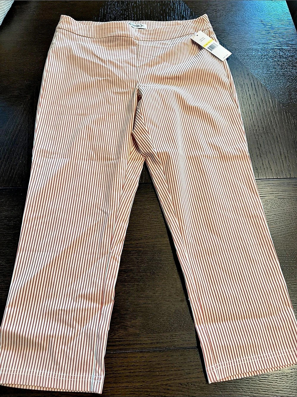Nanette Lepore Striped Flare Pants in Pink & White Size Medium NWT